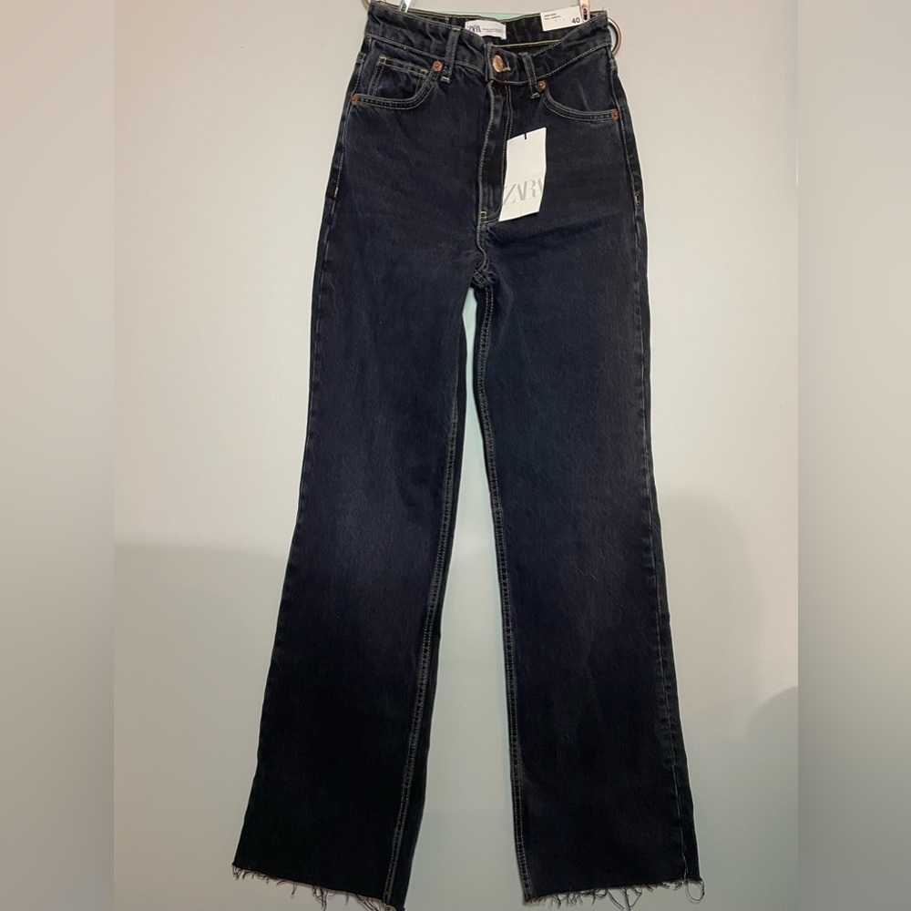 NWT Zara High Rise Full Length Jeans - Dark Wash